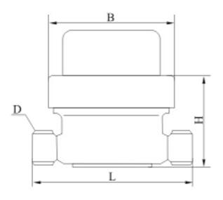 光電直讀直飲水(shuǐ)水表外形尺寸圖(tu)