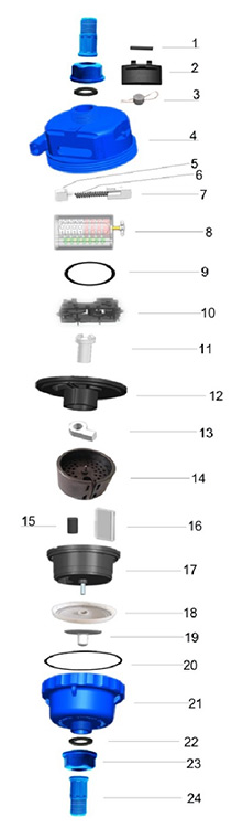 容積(ji)式水表(尼(ni)龍塑殼)結(jié)構圖